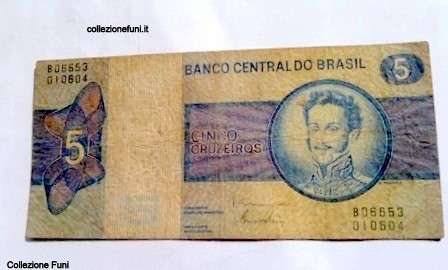 Banconota. Brasil n Cinco Cruzeiros